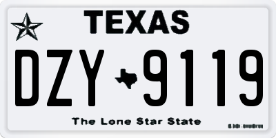 TX license plate DZY9119