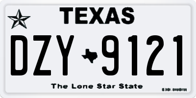 TX license plate DZY9121