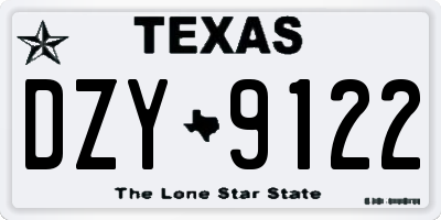 TX license plate DZY9122