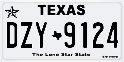 TX license plate DZY9124