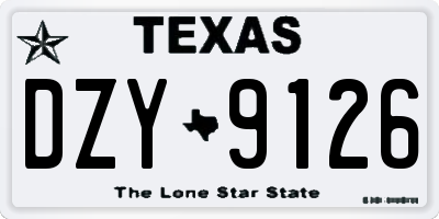 TX license plate DZY9126