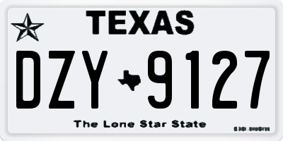 TX license plate DZY9127