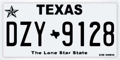 TX license plate DZY9128