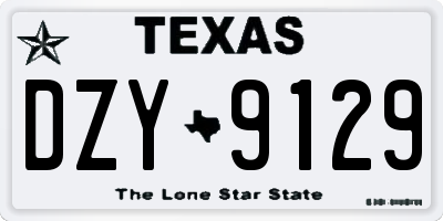 TX license plate DZY9129