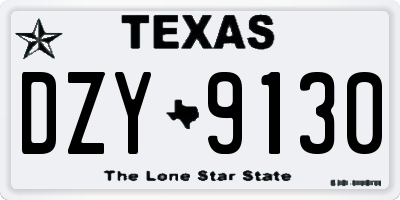 TX license plate DZY9130