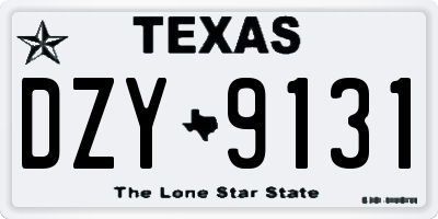 TX license plate DZY9131