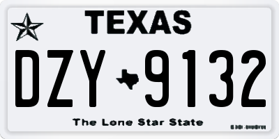 TX license plate DZY9132