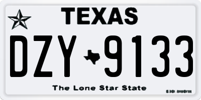 TX license plate DZY9133