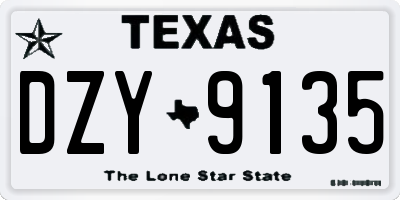 TX license plate DZY9135