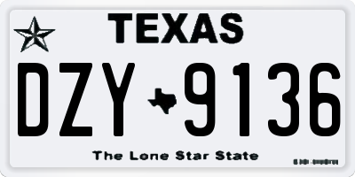 TX license plate DZY9136