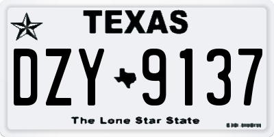 TX license plate DZY9137