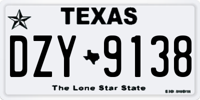 TX license plate DZY9138