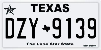 TX license plate DZY9139