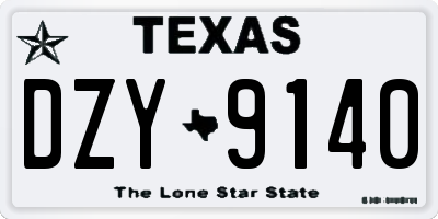 TX license plate DZY9140