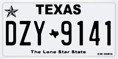 TX license plate DZY9141