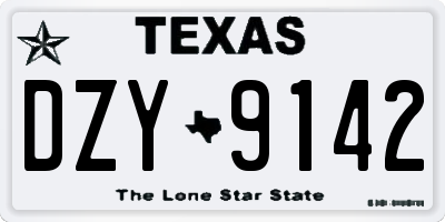 TX license plate DZY9142