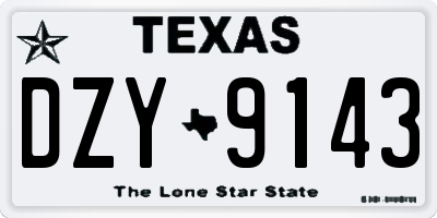 TX license plate DZY9143