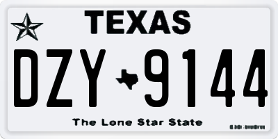 TX license plate DZY9144