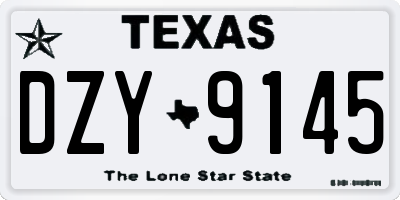 TX license plate DZY9145