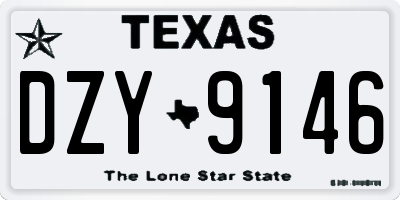 TX license plate DZY9146