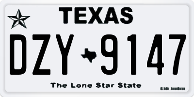 TX license plate DZY9147