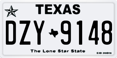 TX license plate DZY9148