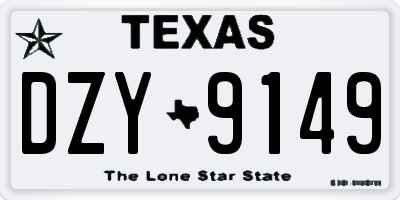 TX license plate DZY9149