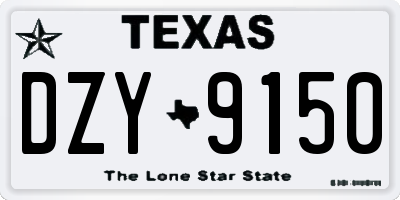 TX license plate DZY9150