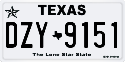 TX license plate DZY9151