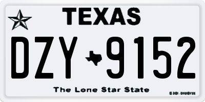 TX license plate DZY9152