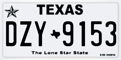 TX license plate DZY9153