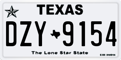 TX license plate DZY9154