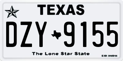 TX license plate DZY9155