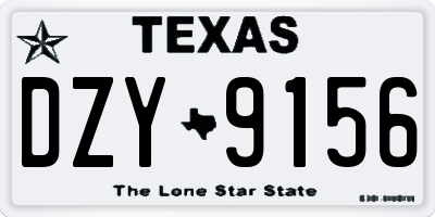 TX license plate DZY9156