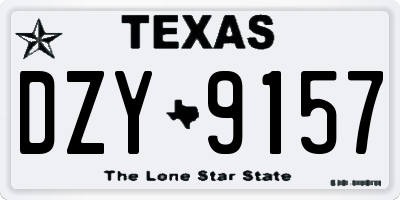 TX license plate DZY9157