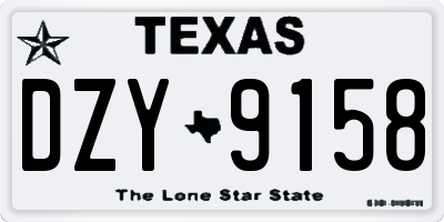 TX license plate DZY9158