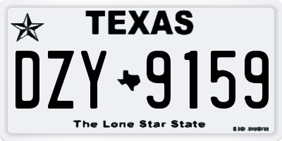 TX license plate DZY9159