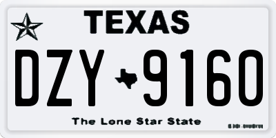 TX license plate DZY9160