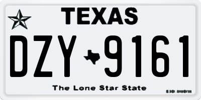 TX license plate DZY9161