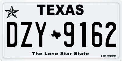 TX license plate DZY9162