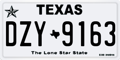 TX license plate DZY9163