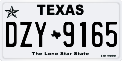 TX license plate DZY9165