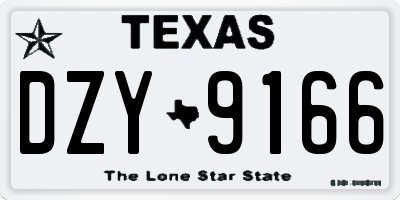 TX license plate DZY9166