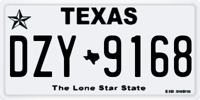 TX license plate DZY9168