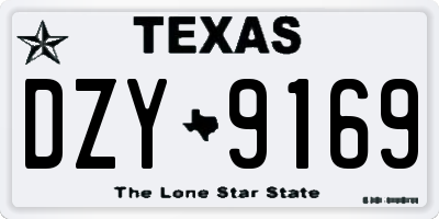 TX license plate DZY9169