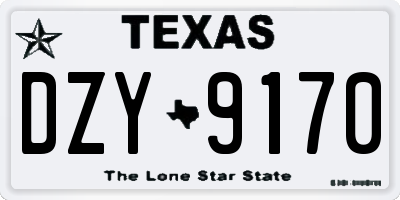 TX license plate DZY9170