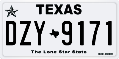 TX license plate DZY9171