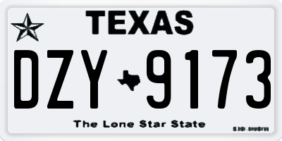 TX license plate DZY9173