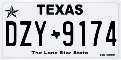 TX license plate DZY9174