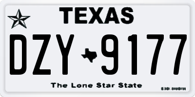 TX license plate DZY9177